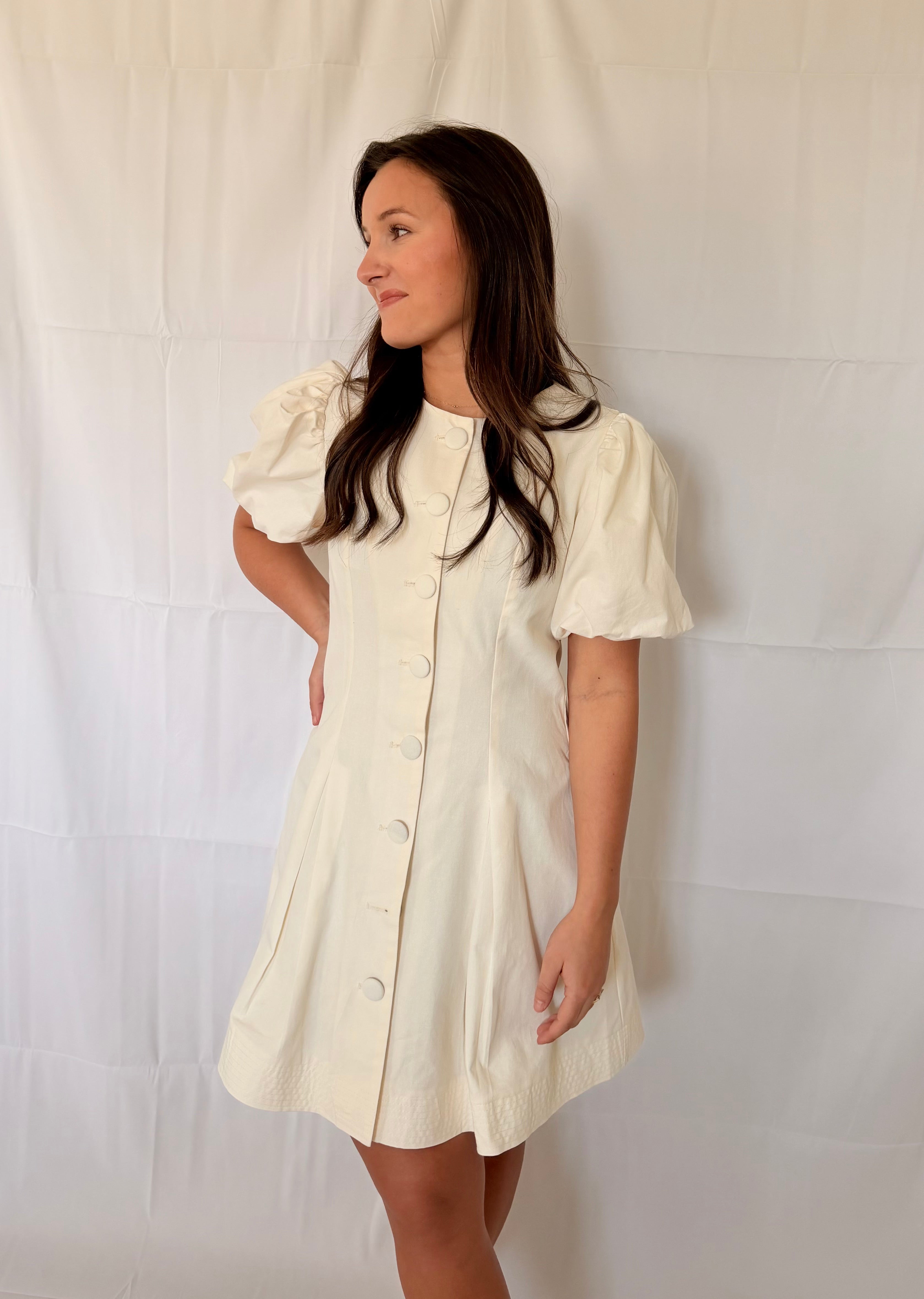 Classy Cream Mini Dress