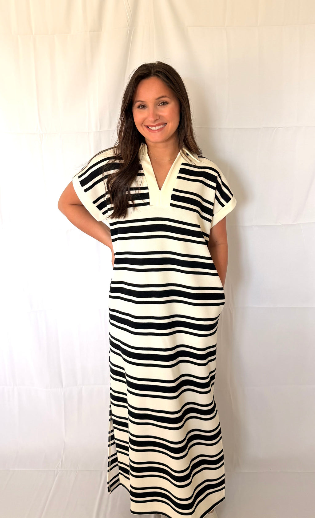 On the Go Striped Midi
