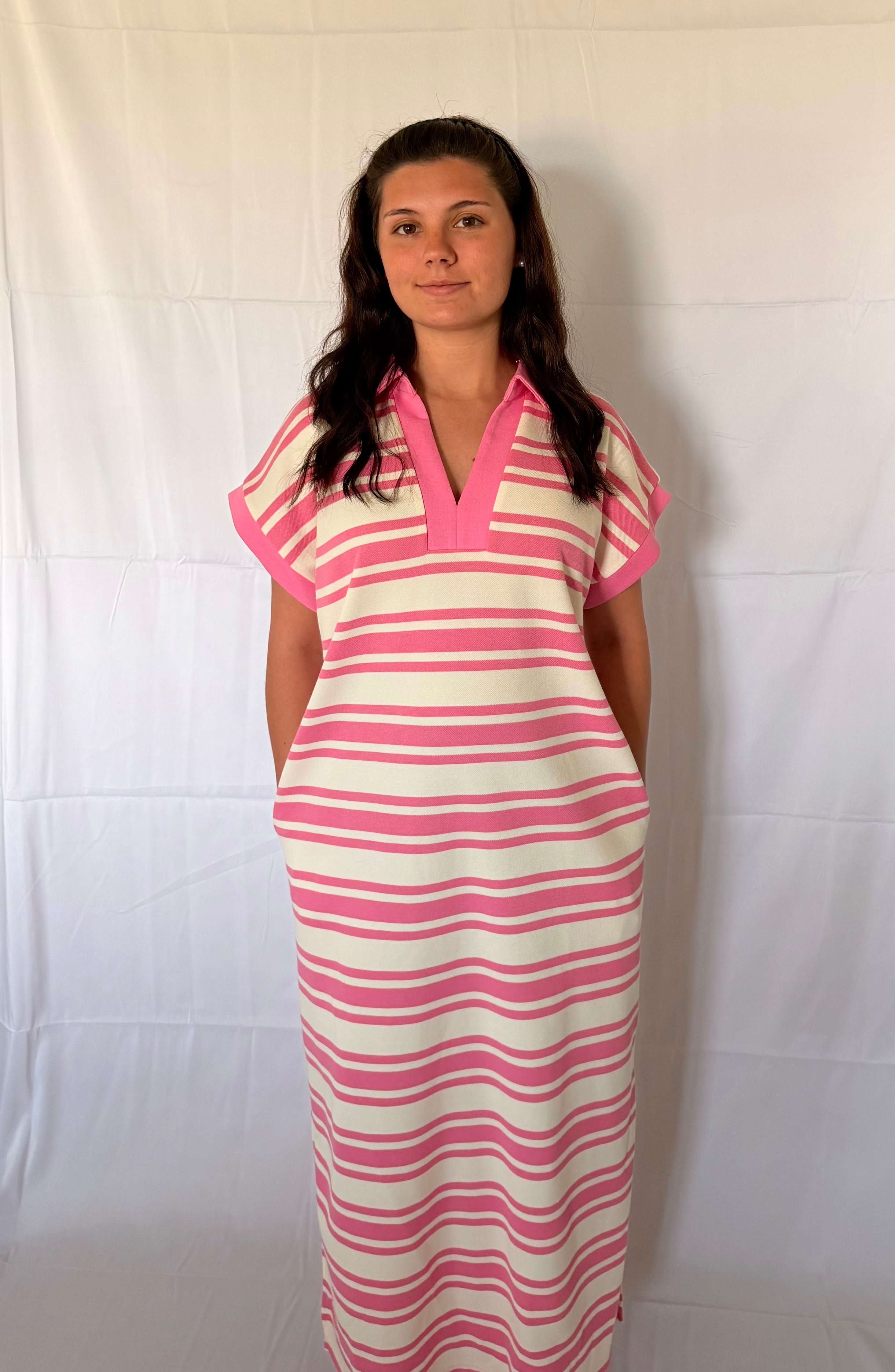 On the Go Striped Midi