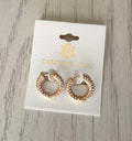 Gold Pearl Speck Huggie Hoop
